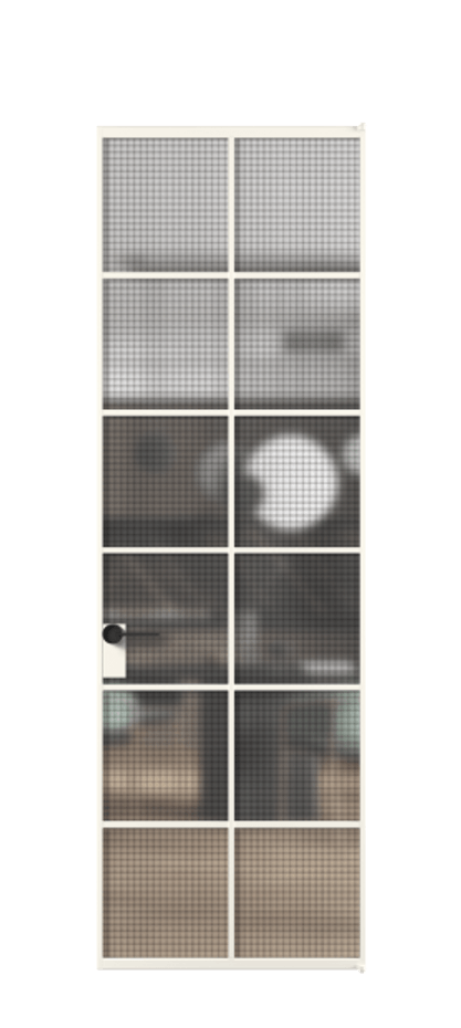 Алюминиевая дверь АЛПЛ040.05 Алюминий пудровый белый Декоративное стекло с сеткой "Mesh silver", триплекс. Без короба АПБЛ Цена 148420 Стоимость комплекта двери включает:
1. Полотно (600/650/700/750/800/850/900/950*2000-2400 мм).
2. Короб
3. Комплект фурнитуры (2 торцевые петли и магнитный замок с ответной планкой). Фабрика дверей Волховец 8 (800) 551 43 19 Алюминиевая дверь АЛПЛ040.05 Алюминий пудровый белый Декоративное стекло с сеткой "Mesh silver", триплекс Цена 148420 | Volhovec