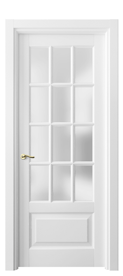 Межкомнатная дверь Лигнум 0728 Матовый белоснежный Сатинированное стекло Цена 126830 ₽ | Volhovec