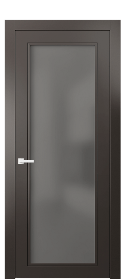 Межкомнатная дверь Neo Classic 8000 Матовый антрацит Сатинированное серое стекло, триплекс Цена 82170 ₽ | Volhovec