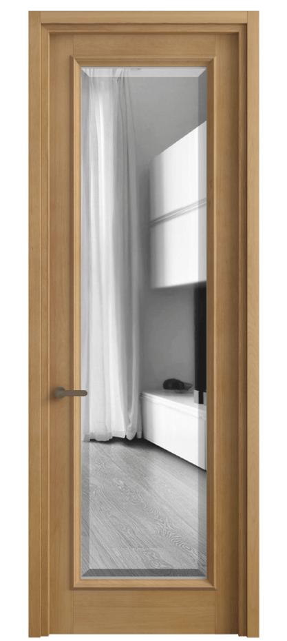 Межкомнатная дверь Charm 6702 Бук натуральный матовый Двустороннее зеркало с фацетом, триплекс Цена 131010 ₽ | Volhovec