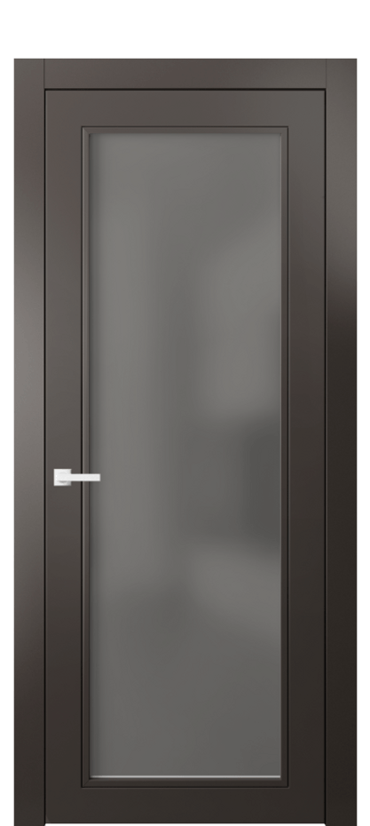 Межкомнатная дверь Neo Classic 8000 Матовый антрацит Сатинированное серое стекло, триплекс Цена 65730 ₽ | Volhovec