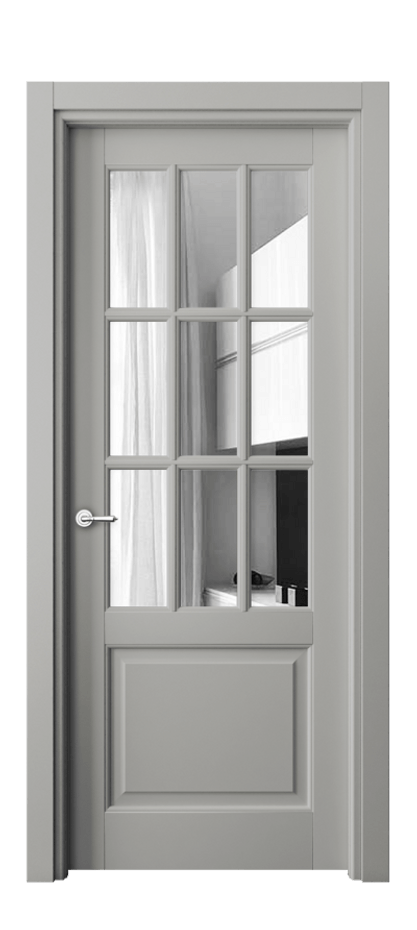 Межкомнатная дверь Тоскана Грильято 6312 Матовый нейтральный серый Двустороннее зеркало, триплекс Цена 126390 ₽ | Volhovec