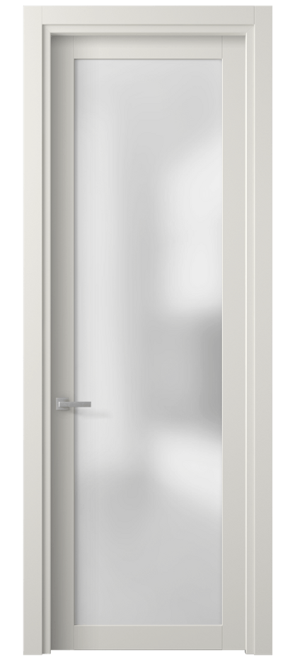 Межкомнатная дверь Планум 2102 ПЭТ белоснежный Сатинированное стекло Цена 36190 ₽ | Volhovec