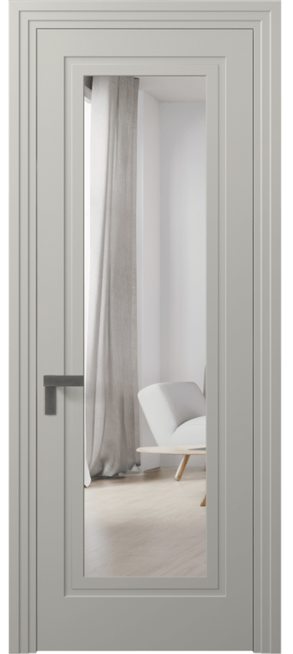 Межкомнатная дверь Рокка 8303 Матовый тёплый серый Двустороннее зеркало, триплекс Цена 94160 ₽ | Volhovec