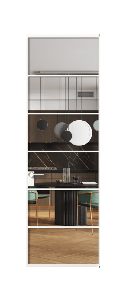 Алюминиевая дверь АЛПЛ040.04 Алюминий Белый Прозрачное стекло "Crystal Vision", калёное Цена 167720  | Volhovec