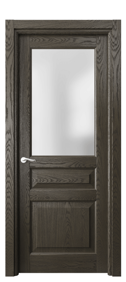 Межкомнатная дверь Lignum 0710 Дуб серый брашированный Сатинированное стекло Цена 164670 ₽ | Volhovec