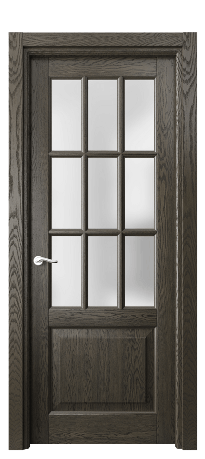 Межкомнатная дверь Лигнум 0748 Дуб серый брашированный Сатинированное стекло Цена 189200 ₽ | Volhovec