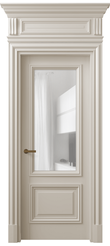 Межкомнатная дверь Antique 7302 Бук светло-бежевый Рифлёное стекло "Дюна", триплекс Цена 185470 ₽ | Volhovec