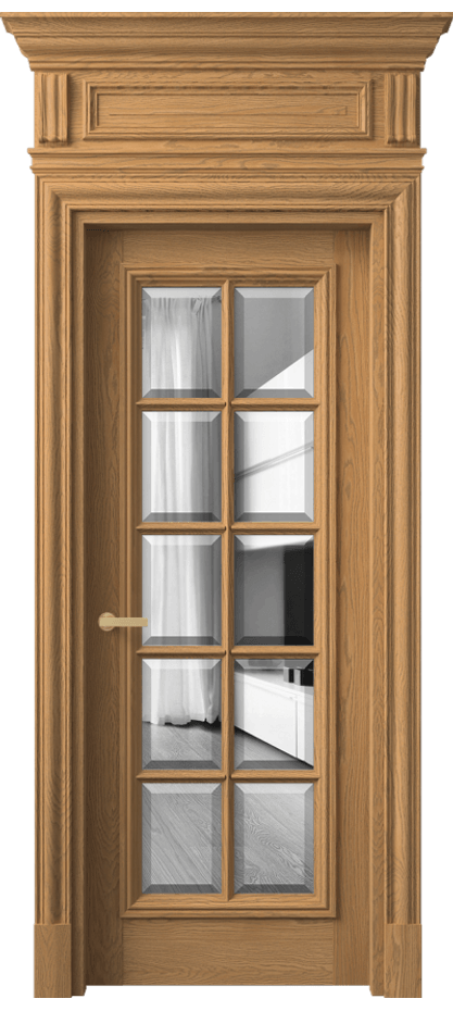 Межкомнатная дверь Antique 7310 Дуб пшеничный матовый Двустороннее зеркало с фацетом, триплекс Цена 327300 ₽ | Volhovec