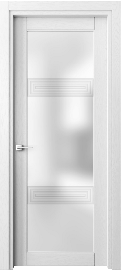 Межкомнатная дверь Эго 6112 Дуб белоснежный Сатинированное стекло "3Д" Цена 133540 ₽ | Volhovec