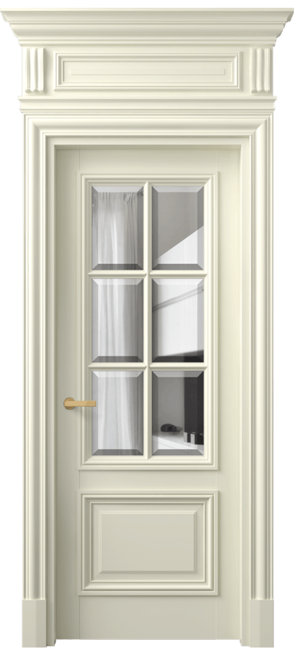 Межкомнатная дверь Антик 7312 Матовый молочно-белый Прозрачное стекло с фацетом Цена 199880 ₽ | Volhovec