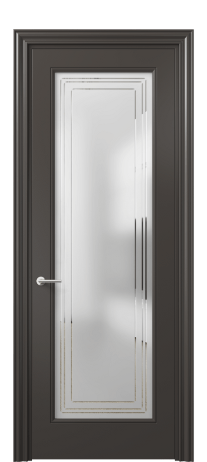 Дверь межкомнатная Mascot 8400 Матовый антрацит Сатинированное стекло с гравировкой "Грани", триплекс Фигурный наличник МАН Цена 72600 ₽ Наличники уже входят в базовый комплект. Фабрика дверей Волховец 8 (800) 551 43 19 Межкомнатная дверь Mascot 8400 Матовый антрацит Сатинированное стекло с гравировкой "Грани", триплекс Цена 72600 ₽ | Volhovec