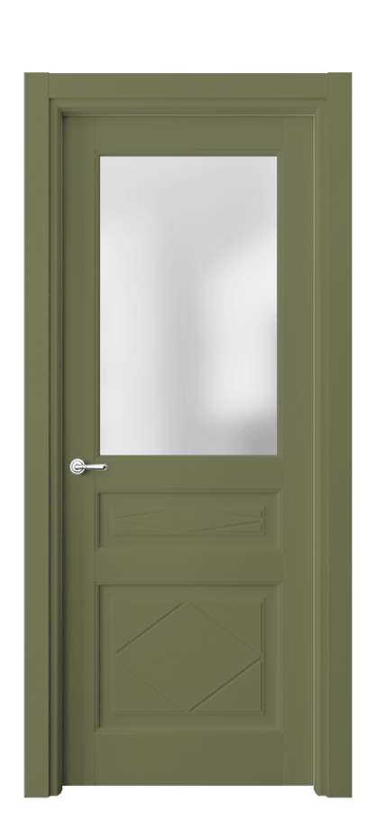 Межкомнатная дверь Тоскана Ромбо 6344 Матовый белоснежный Сатинированное стекло Цена 147510 ₽ | Volhovec