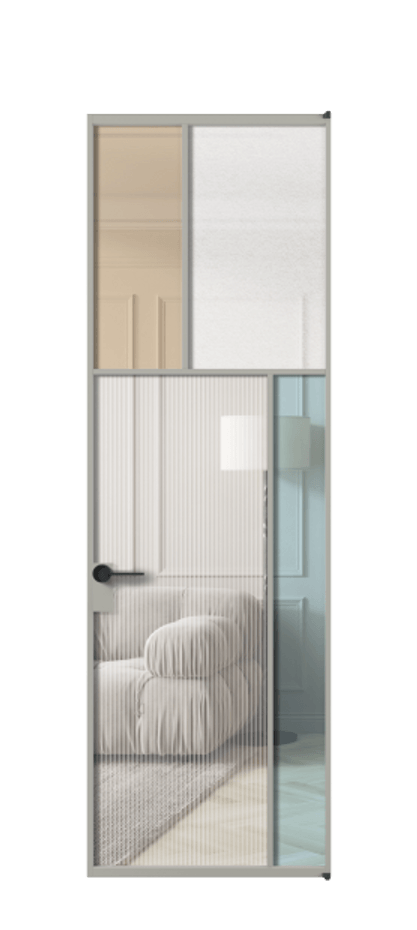 Межкомнатная дверь Mosaic АЛПЛ041.23 Алюминий нейтральный серый Комбинация стекол Группы 1 и Группы 3 Цена 189060 ₽ | Volhovec