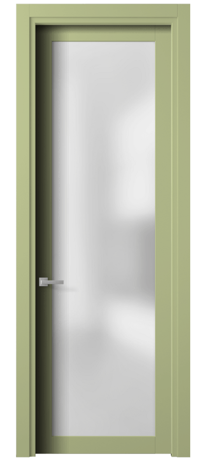 Межкомнатная дверь Планум 2102 Матовый белоснежный Сатинированное стекло Цена 75570 ₽ | Volhovec