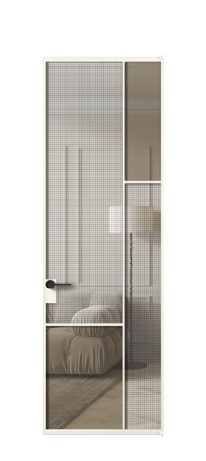 Дверь межкомнатная Mosaic АЛПЛ041.12 Алюминий пудровый белый Декоративное стекло с сеткой "Mesh silver", триплекс, 6 мм + Прозрачное бронзовое стекло, триплекс Без короба АПБЛ Цена 189060 Стоимость комплекта двери включает:
1. Полотно (600/650/700/750/800/850/900/950*2000-2400 мм).
2. Короб
3. Комплект фурнитуры (2 торцевые петли и магнитный замок с ответной планкой). Фабрика дверей Волховец 8 (800) 551 43 19 Межкомнатная дверь Mosaic АЛПЛ041.12 Алюминий пудровый белый Декоративное стекло с сеткой "Mesh silver", триплекс, 6 мм + Прозрачное бронзовое стекло, триплекс Цена 189060 ₽ | Volhovec