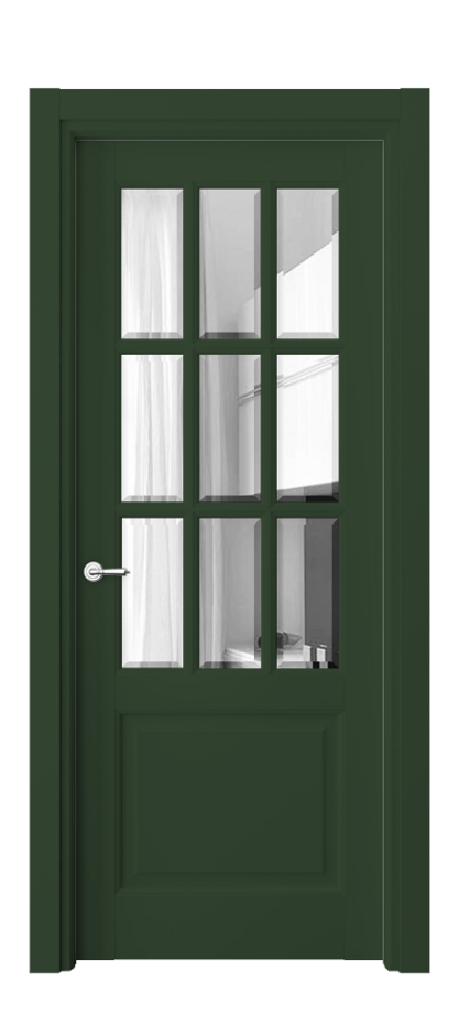 Межкомнатная дверь Тоскана Грильято 6312 Матовый белоснежный Прозрачное стекло с фацетом Цена 175120 ₽ | Volhovec