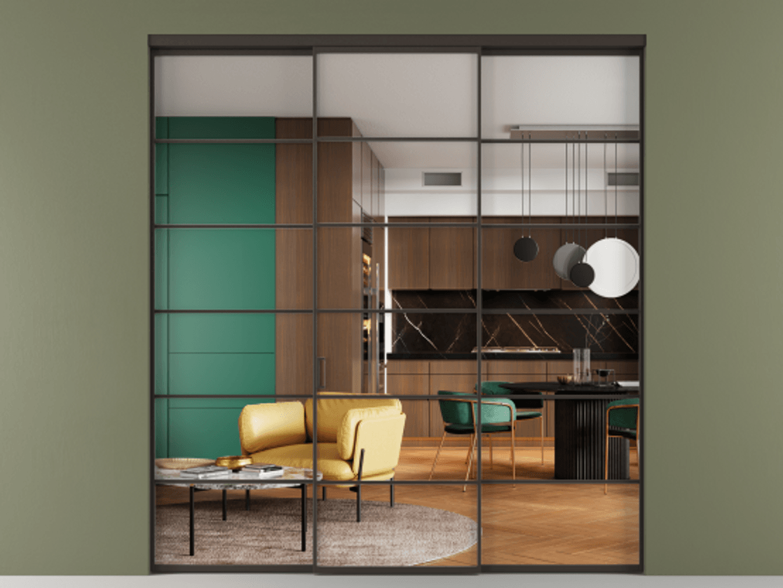 Перегородка Formato внутри проёма 3 створки АЛПР 040.04 Алюминий антрацит Прозрачное стекло "Crystal Vision", калёное. Цена 375100 ₽ 1. Полотно 3 шт. (800/2100 мм)
2. Комплект установки раздвижной системы
3. Базовый комплект фурнитуры
4.Ручка RONDO. Фабрика дверей Волховец 8 (800) 551 43 19 Перегородка Formato внутри проёма 3 створки АЛПР 040.04 Алюминий антрацит Прозрачное стекло "Crystal Vision", калёное Цена 375100 ₽ | Volhovec