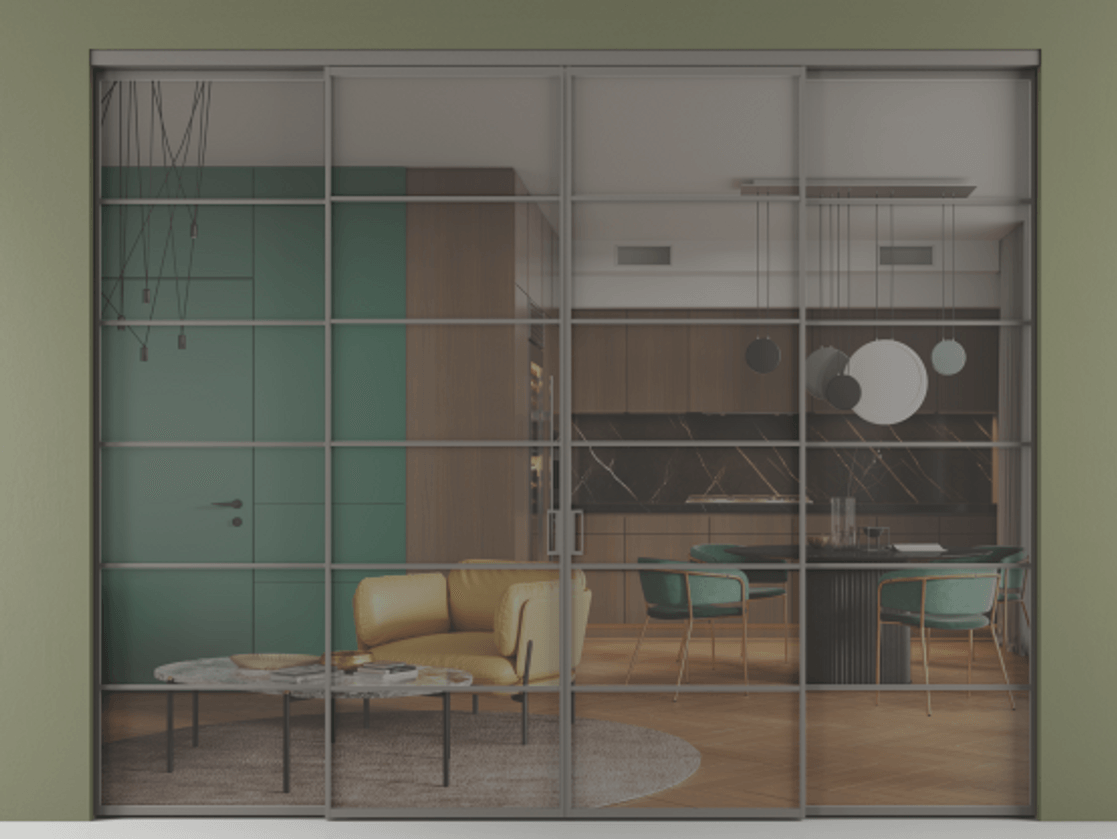 Перегородка Formato внутри проёма четырёхстворчатая #VENDORCODE# #FURNISH# #GLASS# Цена #PRICE# #CURRENCY#  | Volhovec