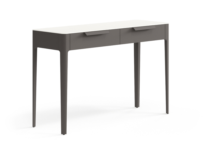 Мебель Консоль Piega 2 ящика. Цвет Матовый антрацит. Материал Гладкая эмаль. Коллекция Консоль Piega 2 ящика. Фото. Мебель Консоль Piega 2 ящика. Цвет Матовый антрацит. Материал Гладкая эмаль. Коллекция Консоль Piega 2 ящика. Картинка.