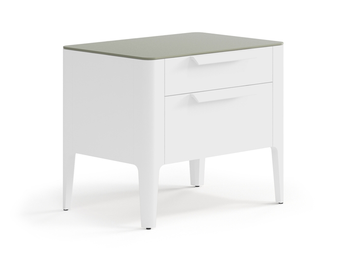 Мебель Тумба прикроватная Piega 2 ящика. Цвет Матовый белоснежный. Материал Гладкая эмаль. Коллекция Тумба прикроватная Piega 2 ящика. Фото. Мебель Тумба прикроватная Piega 2 ящика. Цвет Матовый белоснежный. Материал Гладкая эмаль. Коллекция Тумба прикроватная Piega 2 ящика. Картинка.