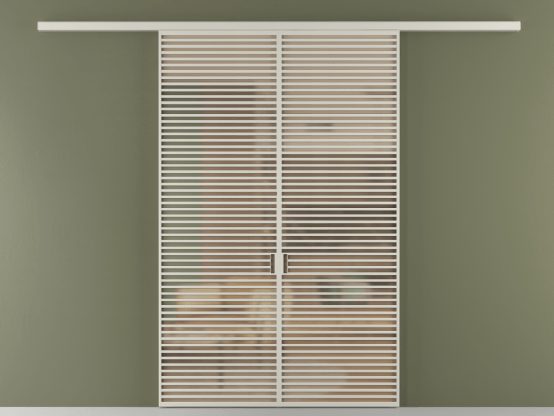 Алюминевая перегородка vd2_07_ Алюминий тёплый серый Сатинированное оранжевое стекло, триплекс, 6мм. Цвет Алюминий тёплый серый. Материал Алюминий в эмали. Коллекция Перегородка Formato вдоль стены 2 створки. Картинка.