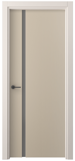Дверь межкомнатная 4222 ПЭСК СЕР САТ. Цвет ПЭТ серо-коричневый . Материал ПЭТ. Коллекция Freedom. Картинка.