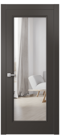 Дверь межкомнатная 8300 МАН-ЗЕР. Цвет Матовый антрацит. Материал Гладкая эмаль. Коллекция Linea. Картинка.