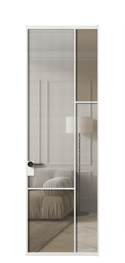 Межкомнатная дверь АЛПЛ041.12 АССР MS+Бронза триплекс. Цвет Алюминий светло-серый. Материал Алюминий в эмали. Коллекция Mosaic. Фото. Дверь межкомнатная АЛПЛ041.12 АССР MS+Бронза триплекс. Цвет Алюминий светло-серый. Материал Алюминий в эмали. Коллекция Mosaic. Картинка.