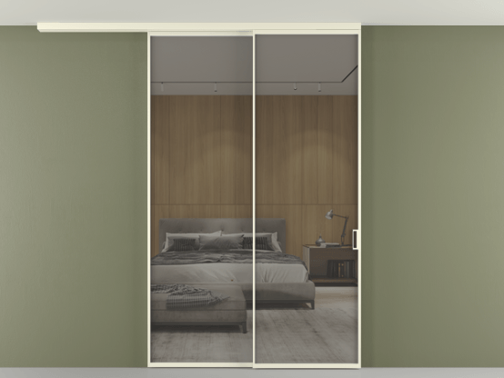 Алюминевая перегородка АЛПР 040.01_АМБ_Stopsol Grey_new. Цвет Алюминий молочно-белый. Материал Алюминий в эмали. Коллекция Перегородка Formato вдоль стены на потолок 2 створки с синхронным механизмом. Фото. Алюминевая перегородка АЛПР 040.01_АМБ_Stopsol Grey_new. Цвет Алюминий молочно-белый. Материал Алюминий в эмали. Коллекция Перегородка Formato вдоль стены на потолок 2 створки с синхронным механизмом. Картинка.