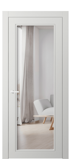 Дверь межкомнатная 8000 МССР ДВ ЗЕР. Цвет Матовый светло-серый. Материал Гладкая эмаль. Коллекция Neo Classic. Картинка.