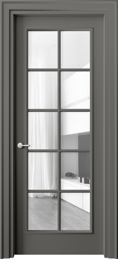 Межкомнатная дверь 8102 МКЛС Прозрачное стекло. Цвет Матовый классический серый. Материал Гладкая эмаль. Коллекция Paris. Фото. Дверь межкомнатная 8102 МКЛС Прозрачное стекло. Цвет Матовый классический серый. Материал Гладкая эмаль. Коллекция Paris. Картинка.