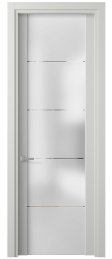 Дверь межкомнатная 4114 МССР ГРА. Цвет Матовый светло-серый. Материал Гладкая эмаль. Коллекция Планум. Картинка.