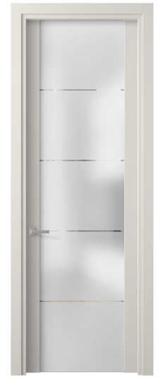 Дверь межкомнатная 4114 МПБЛ ГРА. Цвет Матовый пудровый белый. Материал Гладкая эмаль. Коллекция Планум. Картинка.