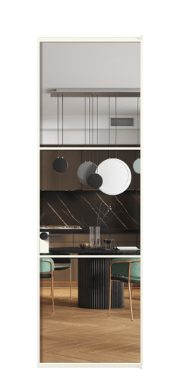 Дверь межкомнатная АЛПЛ040.03 Crystalvision АЖМ. Цвет Алюминий жемчужный. Материал Алюминий в эмали. Коллекция Formato. Картинка.