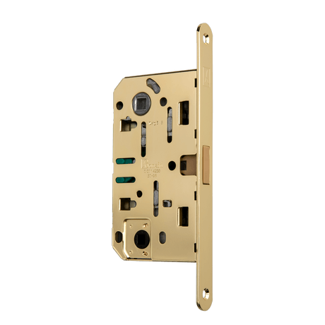 Фурнитура для дверей Магнитный замок с ответной планкой. Цвет Полированное золото. Коллекция Магнитный замок с ответной планкой. Картинка.