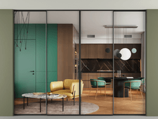 Перегородка Formato внутри проёма скрытое крепление в потолок 4 створки